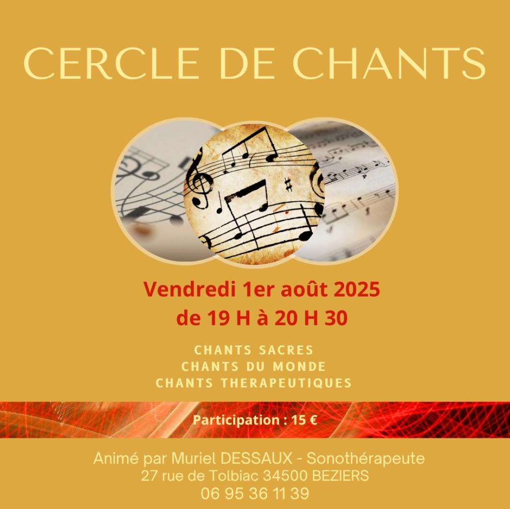 Cercle de Chant le vendredi 1er août 2025 à 19 H