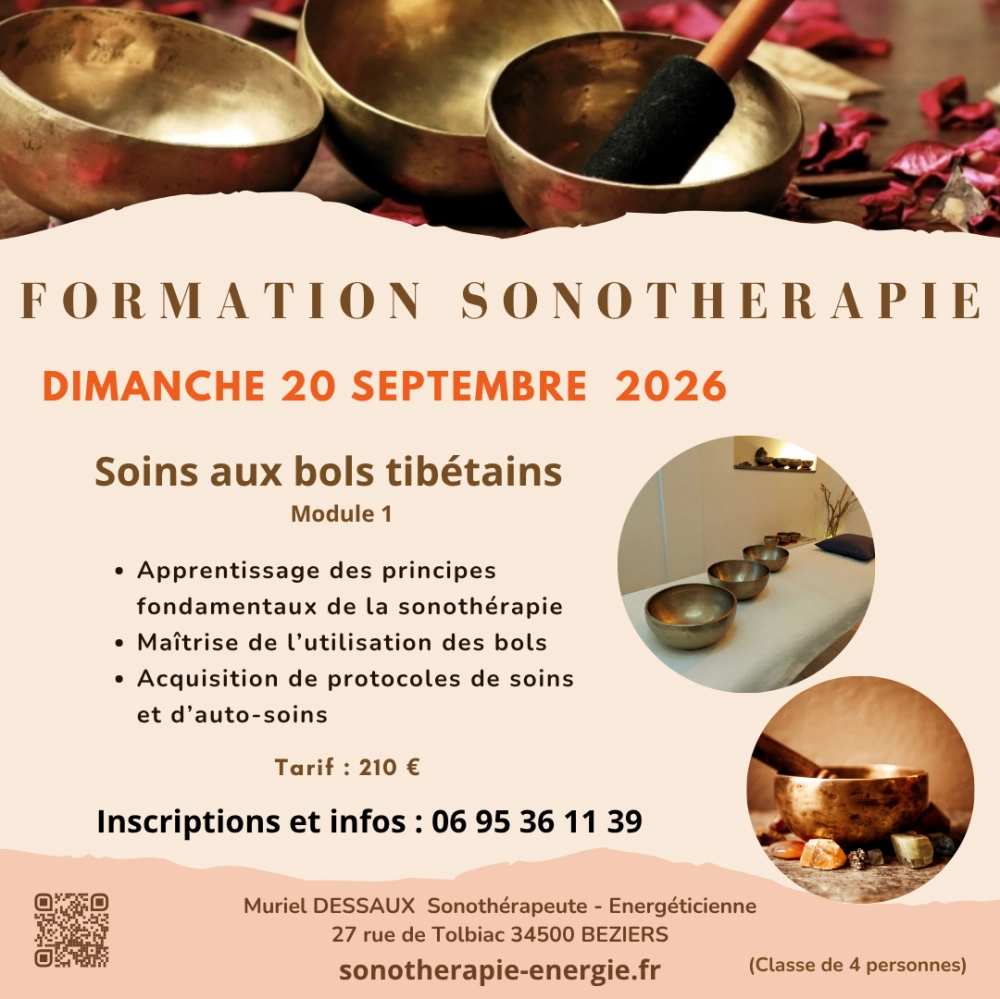 Formation Soins aux Bols Tibétains Module 1 à Béziers